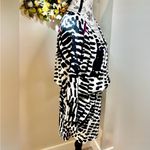 Karina Grimaldi Silk Black & White with Pink Piping Zip Front Mini Dress Sz S Photo 3