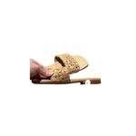 Schutz Womens Ayla Tan Woven Square Toe Slide Sandals Shoes size 7 Photo 8