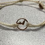 Pura Vida  Minimalist Rose Gold Tone Bracelet Mountain Charm Cord Adjustable Photo 1