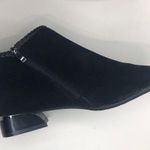 Black Suede Zip Side Silver Slant Heel With Bow Booties Womens 42 or US 8.5 Photo 6