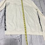 Ann Taylor Pullover sweater Size large Cream Black Lace Front Long Sleeve Sz S. Photo 5