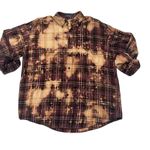 Vintage Hand Dyed Oversized Bleached Grunge Flannel Size OS Photo 1