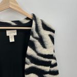 Chico's Vest Women 2 Large Bi-Color Zebra-Print Open Front Wool Polyester Blend Photo 4