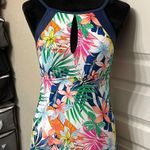 Ellen Tracy  Tankini Top Multicolor Floral Print Tropical $108 Size 6 EUC #6660 Photo 1