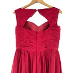 Azazie  Ruby Red Pleated Chiffon Sweetheart Neckline Gown Size Large Photo 3