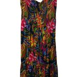 Aerie  Smocked Tropical Floral Maxi Dress Size XL Strapless Boho Vacation Resort Photo 0