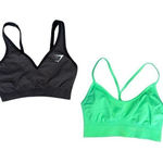 Gymshark  Vital Seamless V Neck Sports Bra Sweat Seamless Bundle Brown/Green S Photo 0