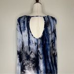Entro Tie Dye Stretch Knit Key Hole Back Long Sleeves Dress Photo 7