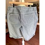 Chico's Shorts Womens 3 US 16 Gray Striped Linen Photo 6
