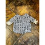 A Byer A. Byer Women’s Geometric Blouse Lace Sleeves Size M Photo 6