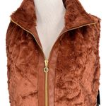 Marc New York Marc Brown Rust New York Faux Fur Full Zip Up Vest NWT Size Medium Photo 1