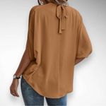 EMERY ROSE Women's Brown Tie Back Batwing Sleeve High Photo 1