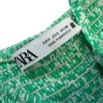 ZARA Size Small Green Floral Mini Dress Sundress Photo 3