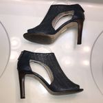 Louise et Cie  Women’s Olivia 2 Leather Navy Blue Cut Out Stacked Stiletto Heels Photo 5