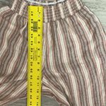 Rewind Linen Brown, Pink & White Striped Elastic Waist Pull On Pants Size XS Photo 7