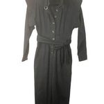 Trendyol Women's Black Long Sleeves Front Buttons Belted Jumpsuit sz. 36/XS Photo 0