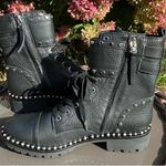 Sam Edelman 🖤NWOT• Black Leather Jennifer Combat Studded Chunky Punk•Size:9🖤 Photo 2
