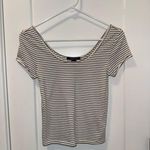 Forever 21  Black and White Fitted Short Sleeve Cropped Tee - size S Photo 0