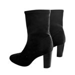 Vince Camuto  Sendra Boots Womens Black Microsuede Ankle Sock Heeled Bootie Photo 3
