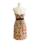 The Limited  Dress Orange Cream Chainlink Strapless Faux Wrap Drape Front Size 0 Photo 4