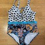 Social Angel Floral Mixed Print Open Back Plus Size Beach Piece Swim… Photo 0