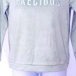 max Crew Neck Faux Suede Textured PRECIOUS Embroidered Sweatshirt size Medium Green Photo 13