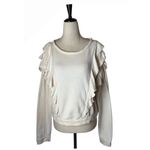 Love Shack Fancy  Sweatshirt Women Small Beige Melanie‎ Ruffle Detail Cropped Boho Photo 1