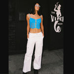 Princess Polly Fallout White Mid Rise Wide Leg Cargo Pants 12 Photo 1