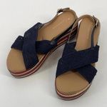 Anthropologie Chic Navy Platform Sandals by  Photo 0