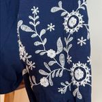 st. john's bay  Dark Blue Top with Light Embroidery Photo 3