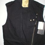 New NWT Womens 4 Designer Costume National Denim Moto Vest Black 40 Italy CNC S Photo 0