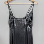 Nasty Gal Sheen There Done That Cowl Neck Midi Dress Women 8 Silver Metallic NWT Photo 11