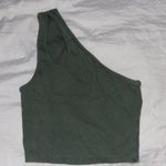 ZARA  One-Shoulder Crop Top Green Photo 0