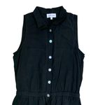 Bella Dahl  Sleeveless Button Front Jumpsuit Black Soft Tencel Chic Small Photo 1