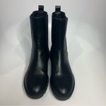 Loft Lug Sole Chelsea boots black faux leather women’s size 6 trendy modern Photo 1