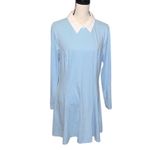Fensace  Light Blue Long Sleeve Dress White Collar Photo 1