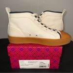 Tory Burch  T-Logo Canvas High-top Sneaker Ivory Women’s Size 8M New with Box Photo 4