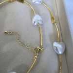 Boutique Gold Necklace With Pearl Hearts Photo 4