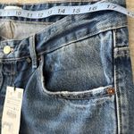 ZARA NWT Women High Waisted baggy wide leg denim ankle jeans Sz 10 raw hem Boho Photo 9