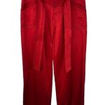 Armani Exchange Sz 4 Red Silk Blend Wide Leg Pants Photo 0