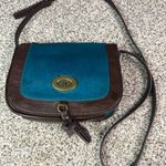 Tignanello Vintage Teal & Brown Leather Crossbody Bag Adjustable Strap Photo 0