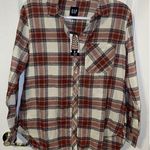 Gap NWT  Womens Button Down Long Sleeve Relaxed Fit Boyfriend Flannel Top Size S Photo 0