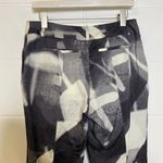 Halston Heritage Black White Gray Geometric Silk Wool Slim Ankle Pants Size 4 Photo 6
