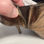 Wet Seal  Women’s Metallic Gold Bow Heel Ankle Booties Size 7.5 Photo 6