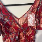 Band Of The Free Abilene V Neck Floral Maxi Dress BoHo Sz Small NWT Red Photo 6