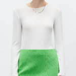 ZARA NWT  QUILTED SKIRT GREEN HIGH WAISTED Photo 0