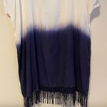 Beach By Exist NWT  Tie Dye Beach Short Sleeve Poncho Cover Up Blue One Size Photo 2