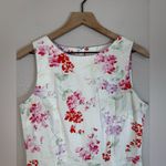 Laura Ashley Vintage 1990’s Floral Sheath Shift Cotton Dress US 6 White Pink Photo 5