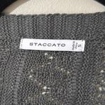 Staccato  women small grey balloon sleeve sweater cardigan 3/4 sleeves open front Photo 5
