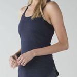 Lululemon Womens Scoop Neck Tunic Tank Top No Size Striped Blue Racerback Gym Photo 0